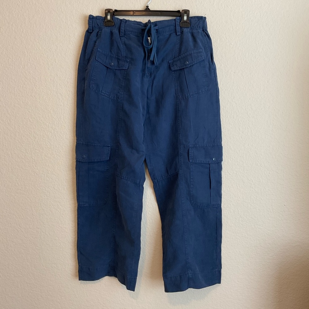 Zara linen cargo cropped pants
